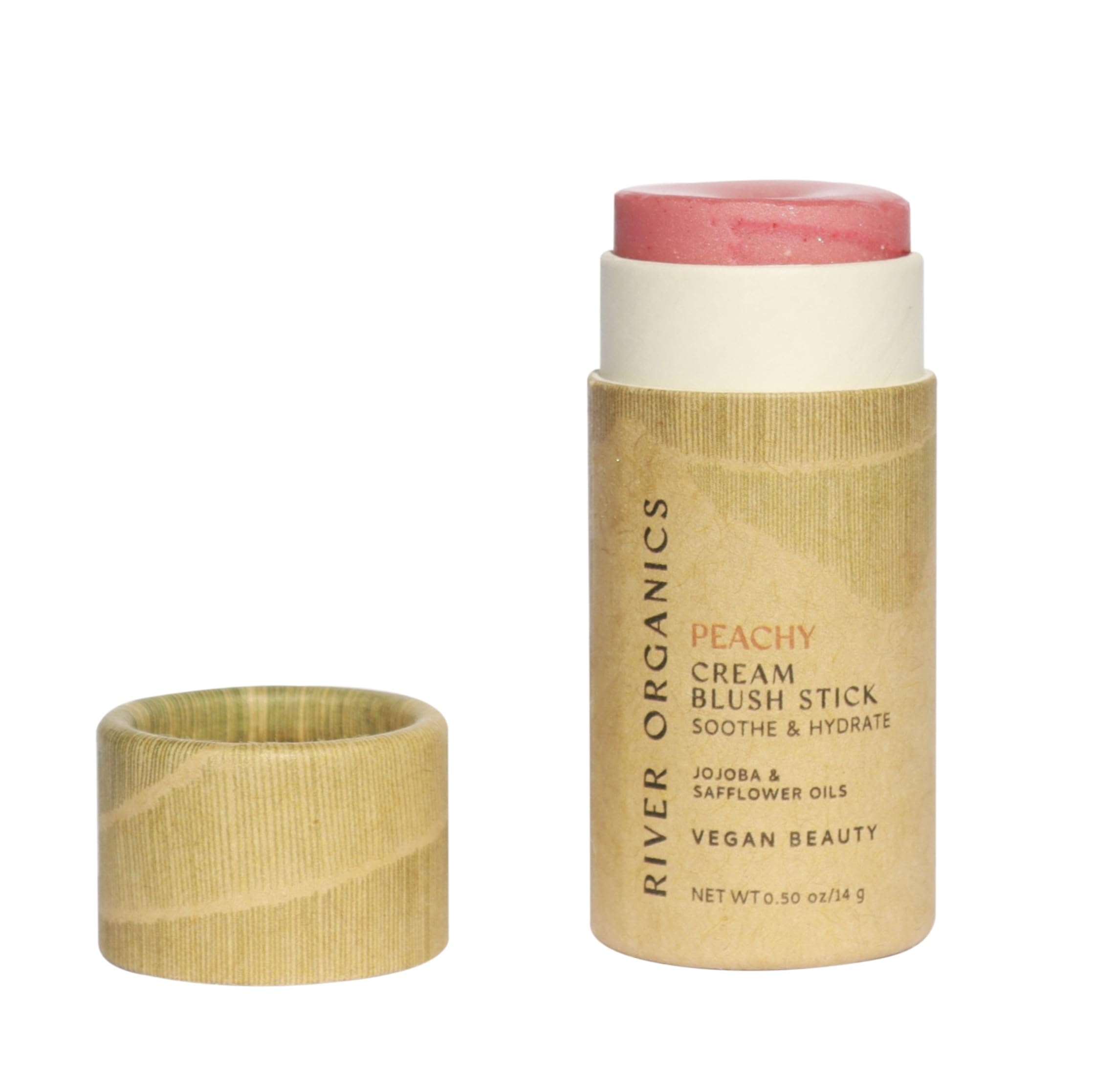 River Organics Peachy blush swirl for versatile, flattering multi-use color.