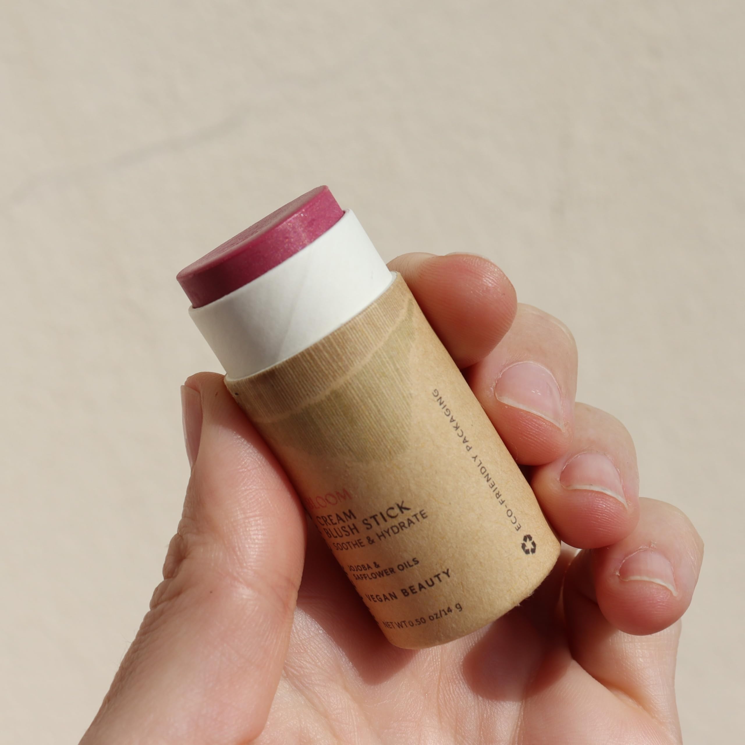 River Organics blush stick compostable packaging supports sustainable routine.