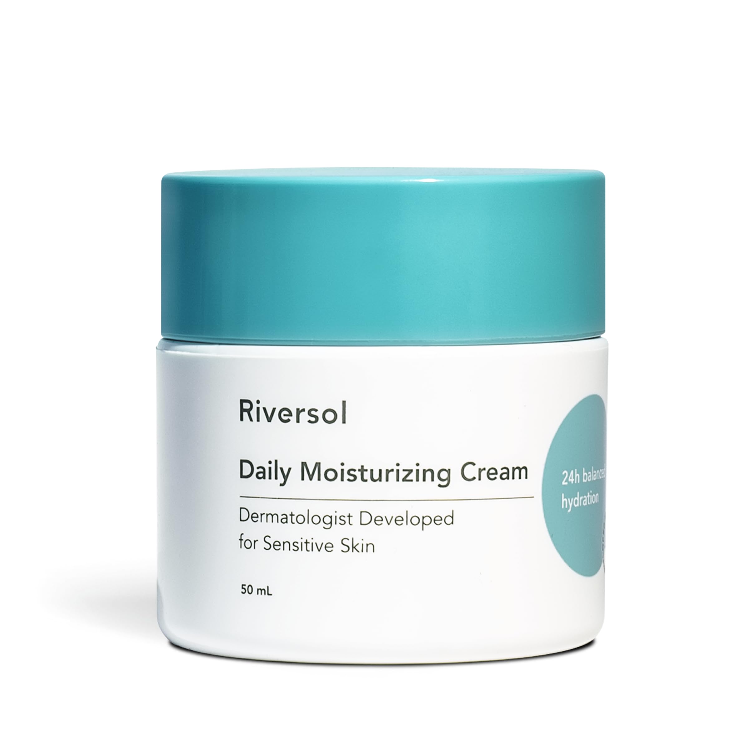 Riversol Daily Face Moisturizer bottle close-up with lightweight hydration.
