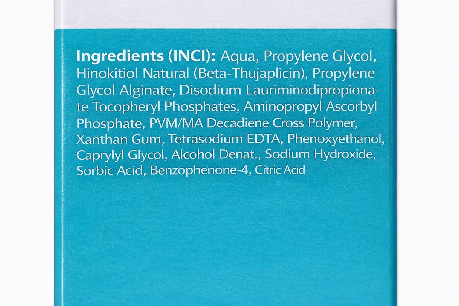 Riversol ingredient list confirms fragrance-free, vegan, hypoallergenic formula