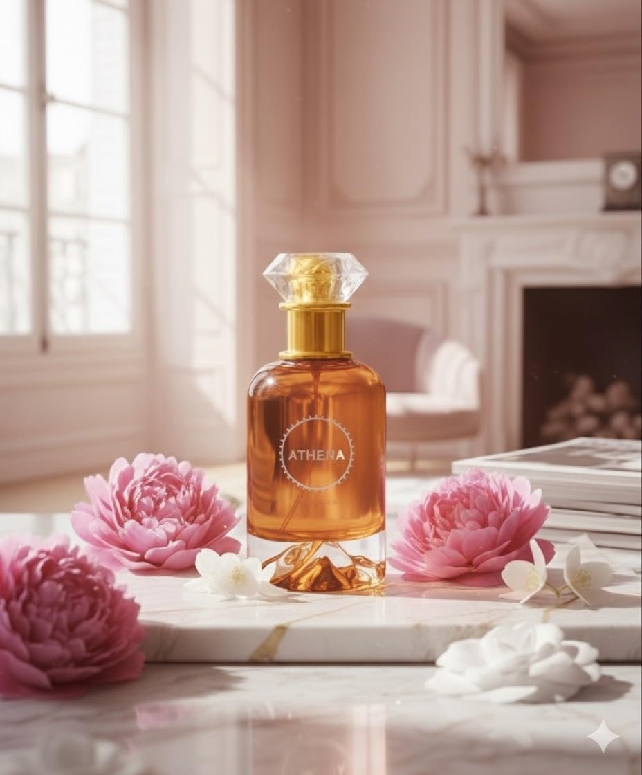 Rivoli Athena liquid glow hints at lasting fragrance daylong.