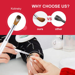 RIYUEXING fine-point brush enabling precise lines and delicate detailing in acrylic nails.
