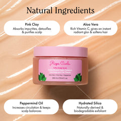 Rizos Curls Detox Scalp Scrub pink clay absorbs impurities for refreshed scalp