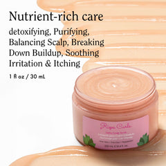 Rizos Curls Detox Scalp Scrub close-up texture reveals gentle exfoliation