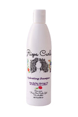 Rizos Curls Hydrating Shampoo bottle front view showing moisture for curls.