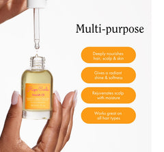 Rizos Curls Nourish Oil on curly hair with frizz control