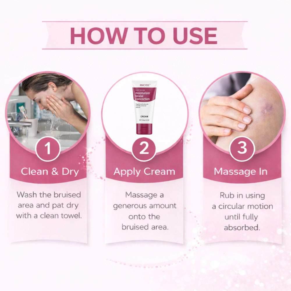 RMCYDS Bruise Cream hands application shows smooth, softening touch
