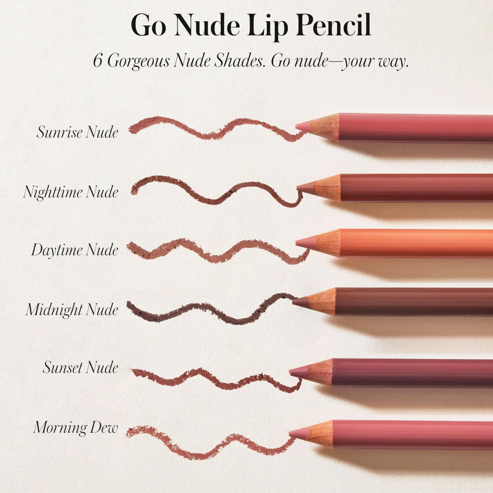 Close-up of RMS Go Nude pencil defining lips with natural shape.