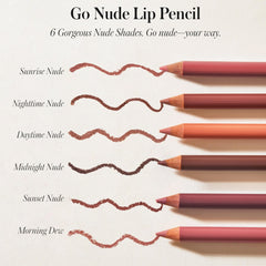 Close-up of RMS Go Nude pencil defining lips with natural shape.