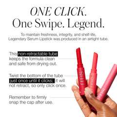 RMS Beauty Legendary Serum Lipstick The Nudes packaging highlights vegan cruelty-free formula