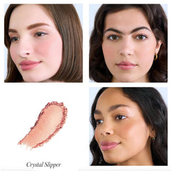 RMS Beauty Redimension Hydra Powder Blush 3D satin finish on cheeks