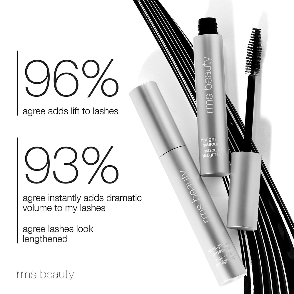 RMS Beauty Straight Up mascara lashes lengthening for dramatic definition.
