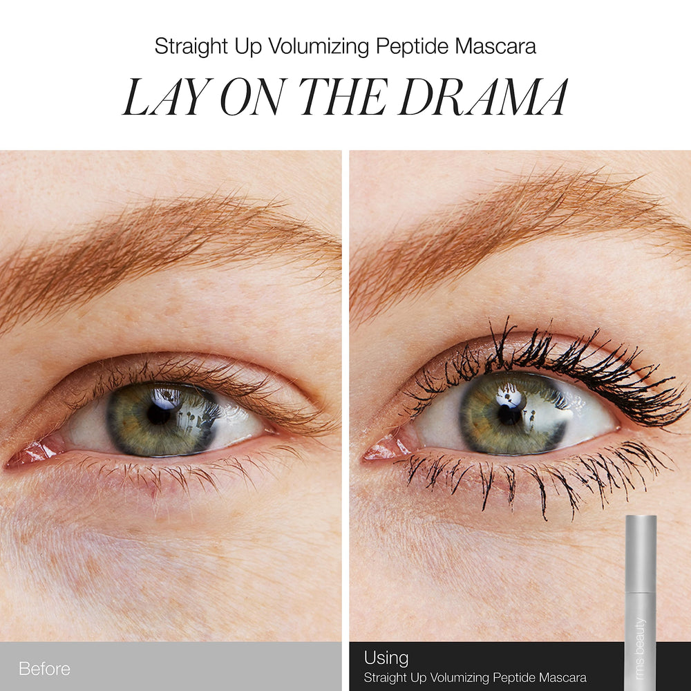 RMS Beauty Straight Up mascara waterproof swatch demonstrates smudge resistance.