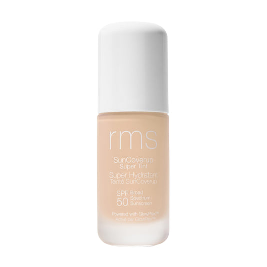 RMS SunCoverup SPF 50 bottle showing mineral sunscreen foundation for daily protection