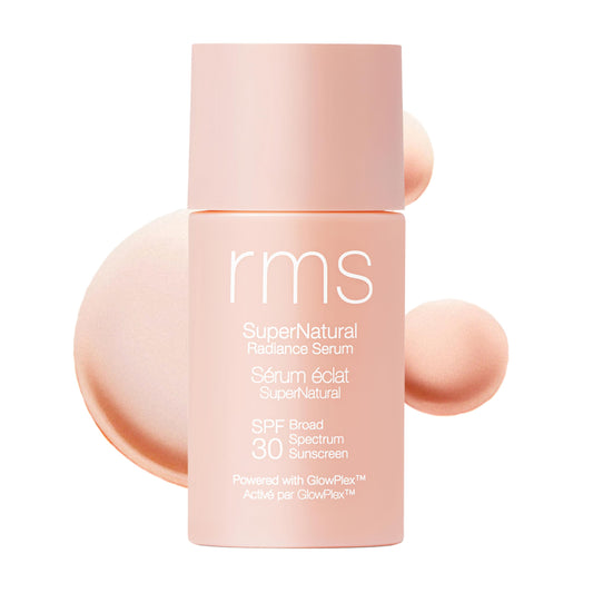RMS Beauty Supernatural Radiance Serum SPF 30 bottle with sheer tint for glow
