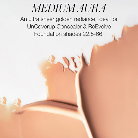 RMS Beauty Supernatural Radiance Serum SPF 30 swirl on skin showing sheer tint.