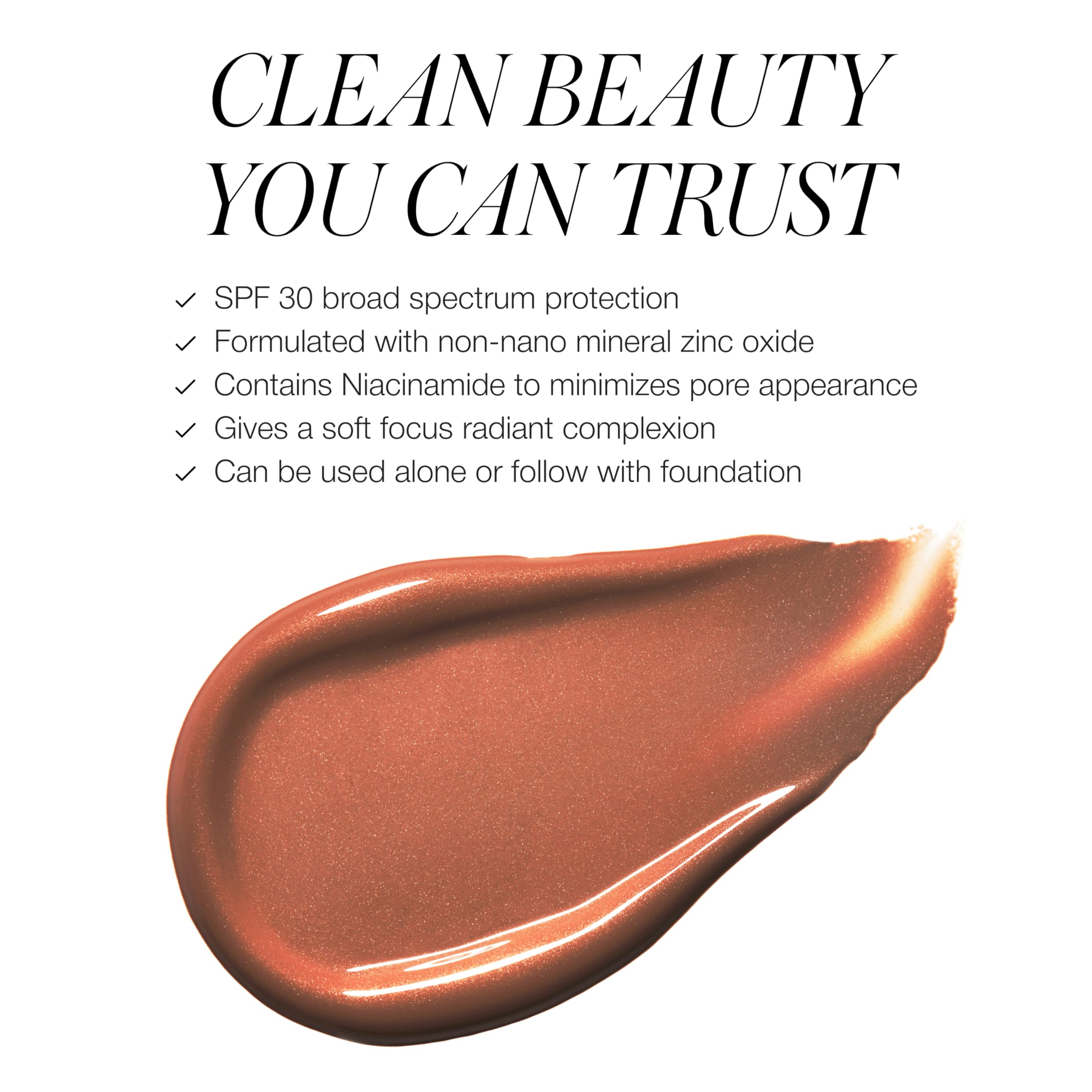 RMS Beauty Supernatural Radiance Serum SPF 30 nourishes while protecting skin with antioxidants.