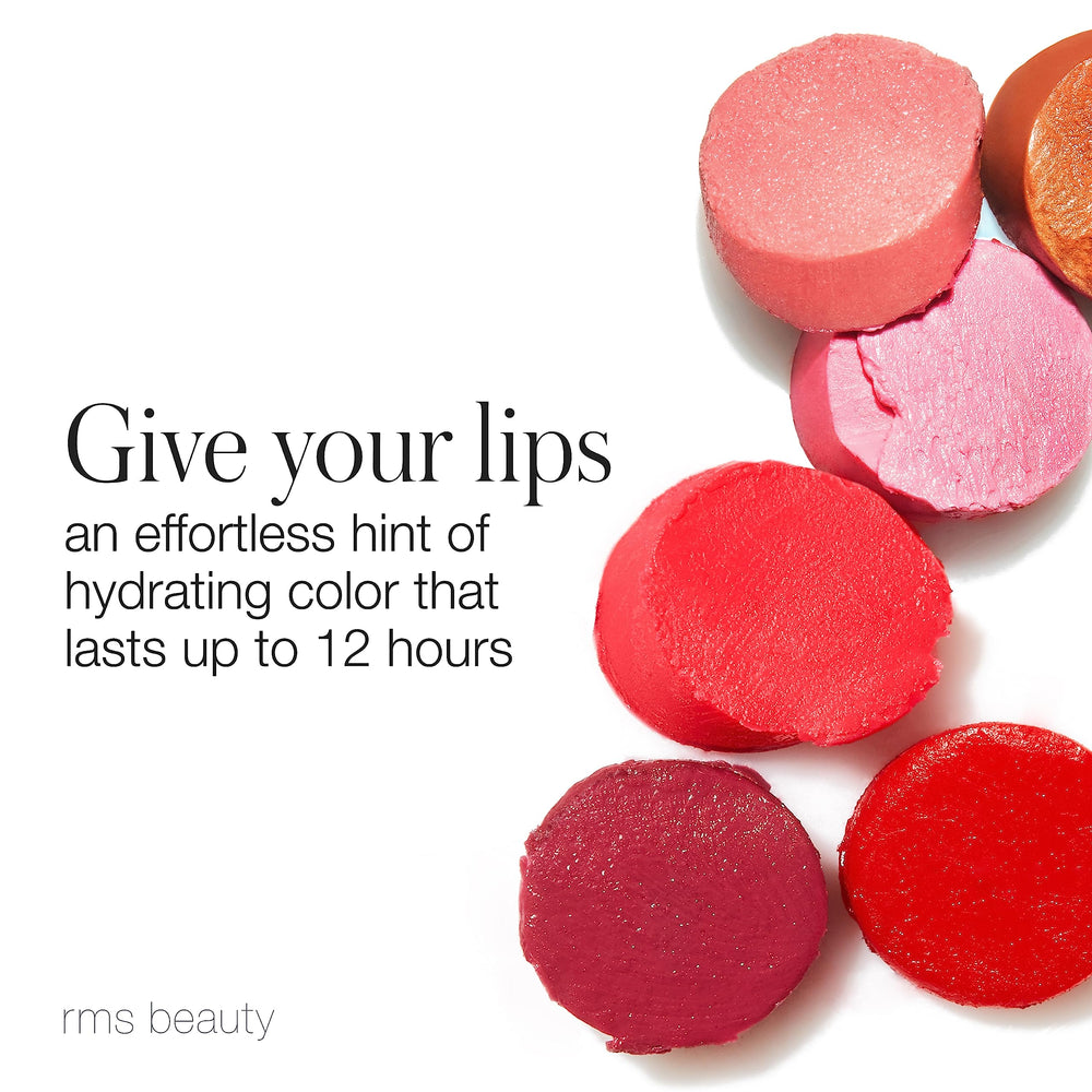 RMS Beauty Tinted Daily Lip Balm texture close-up showing non-greasy finish.