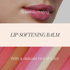 RMS Beauty Tinted Daily Lip Balm on lips with smooth glide for comfortable wear.