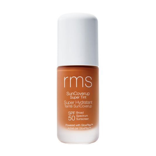 RMS Beauty SunCoverup SPF 50 tinted base swatch shows natural, radiant finish.