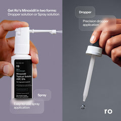 Ro Roman minoxidil packaging emphasizes easy storage and daily use