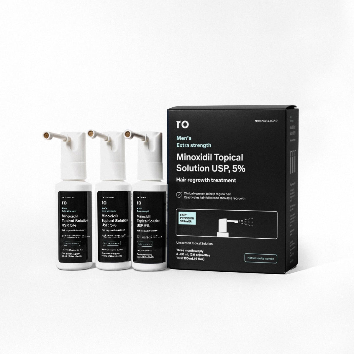 Ro Roman minoxidil spray bottle for convenient thinning hair treatment