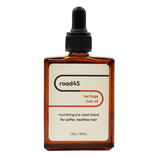 road45 Heritage Hair Oil bottle pour for prewash moisture and smoother hair