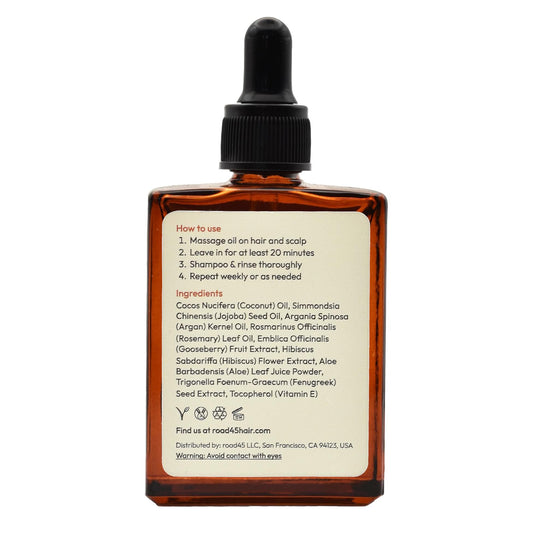 road45 Heritage Hair Oil on palms for even coverage and application