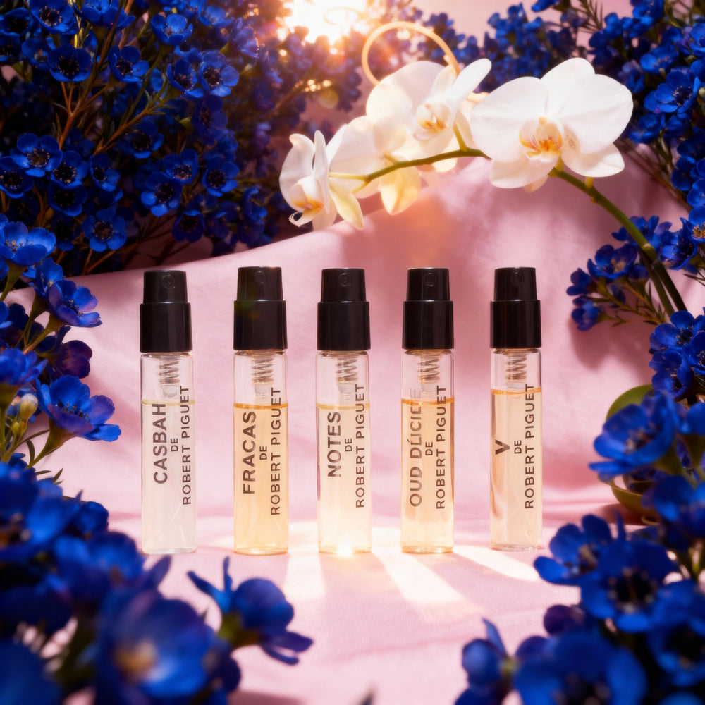 Robert Piguet V tester bottle, modern chypre vibe for refined everyday wear.