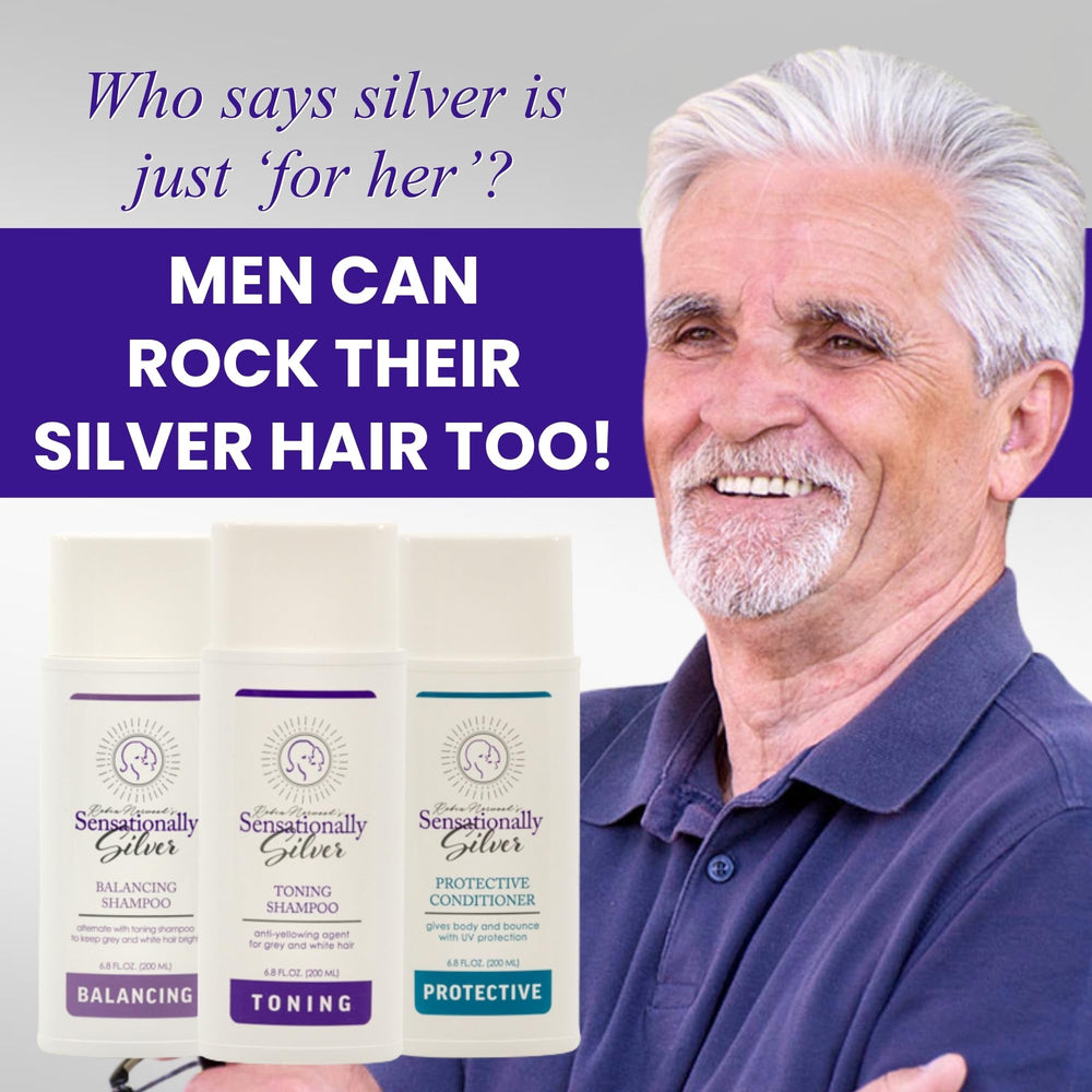 Neutralizing yellow tones with Robin Norwood's Sensationally Silver for true silver radiance.