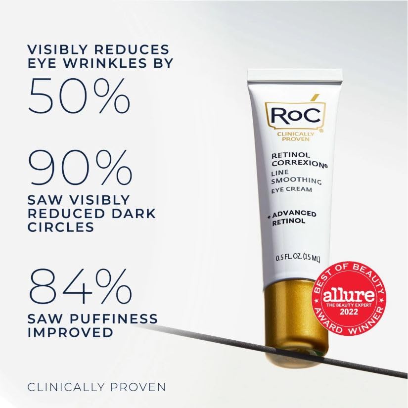 RoC Retinol Correxion Eye Cream helps reduce wrinkles around the eyes.