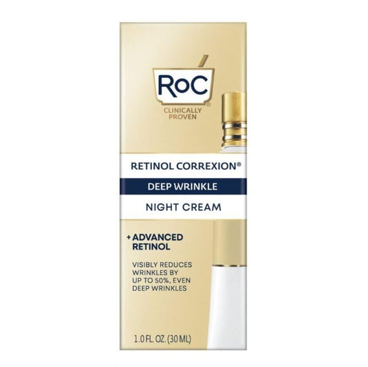RoC Retinol Correxion night cream bottle for easy nightly renewal