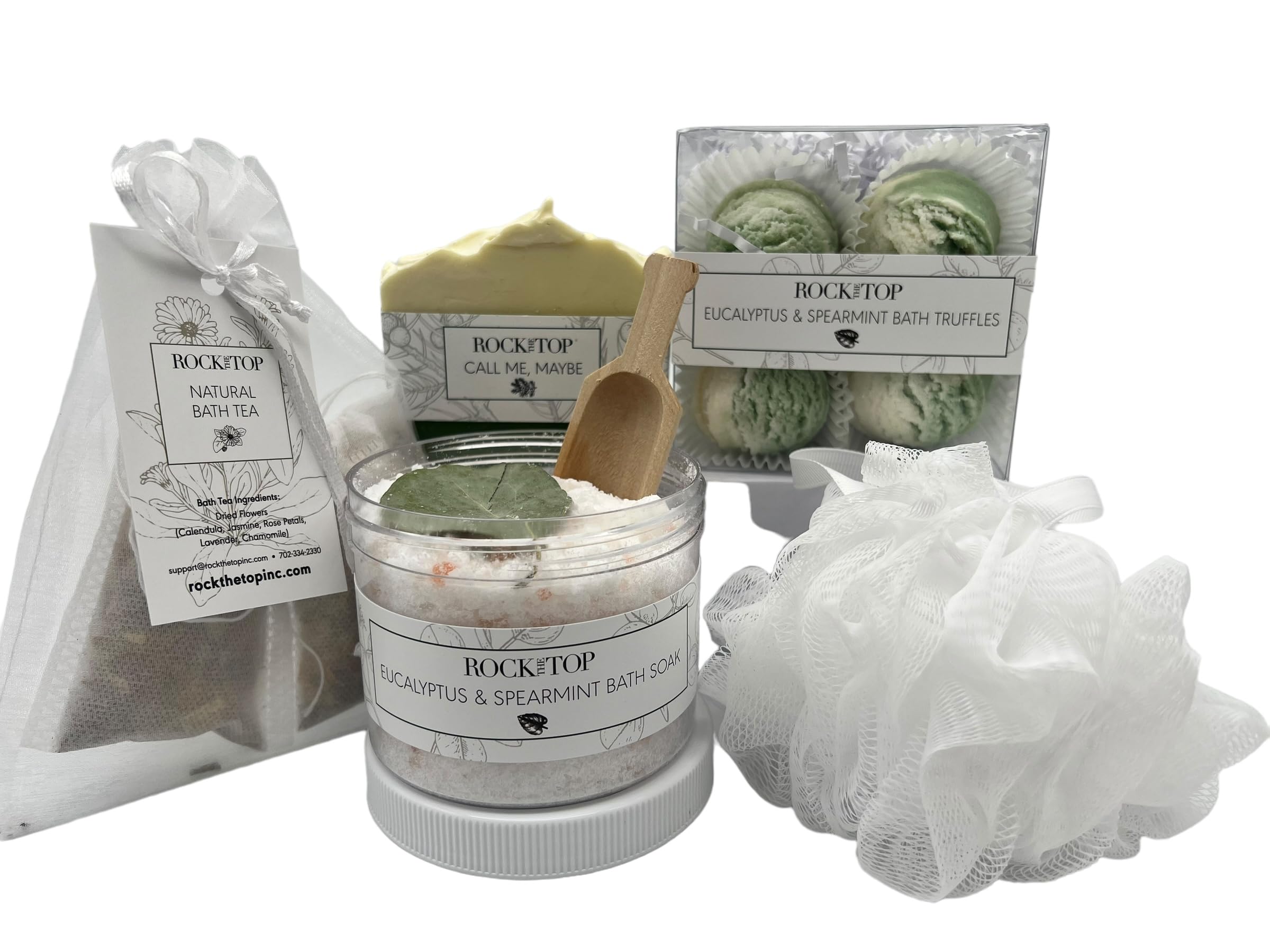 Rock the Top eucalyptus spearmint bath bomb truffle for a calming soak