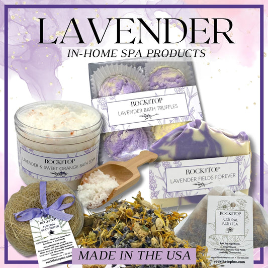 Rock the Top lavender-orange epsom salt soak with minerals for a relaxing bath