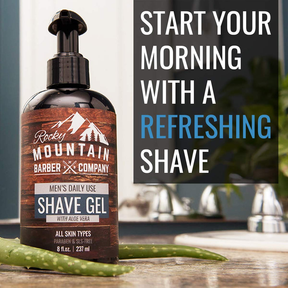 Rocky Mountain Barber Company clear gel glide provides a smooth shaving experience.
