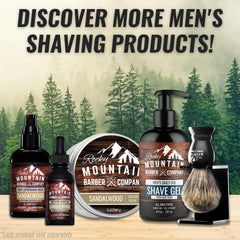 Rocky Mountain Barber Company gel dispensed from pump cap simplifies application.