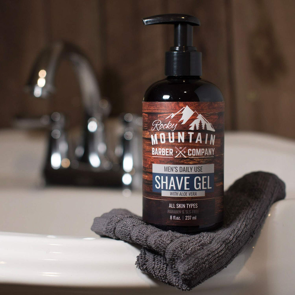 Rocky Mountain Barber Company eight-ounce bottle offers convenient size for travel and home use.