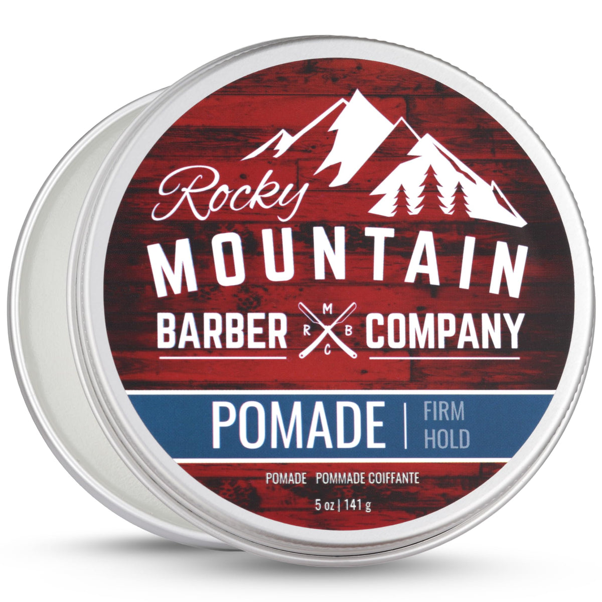 Rocky Mountain Barber Pomade 5oz tin – strong hold for sleek styles