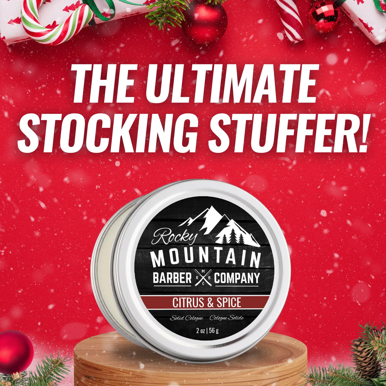 Rocky Mountain Solid Cologne durable metal tin design that resists leaks