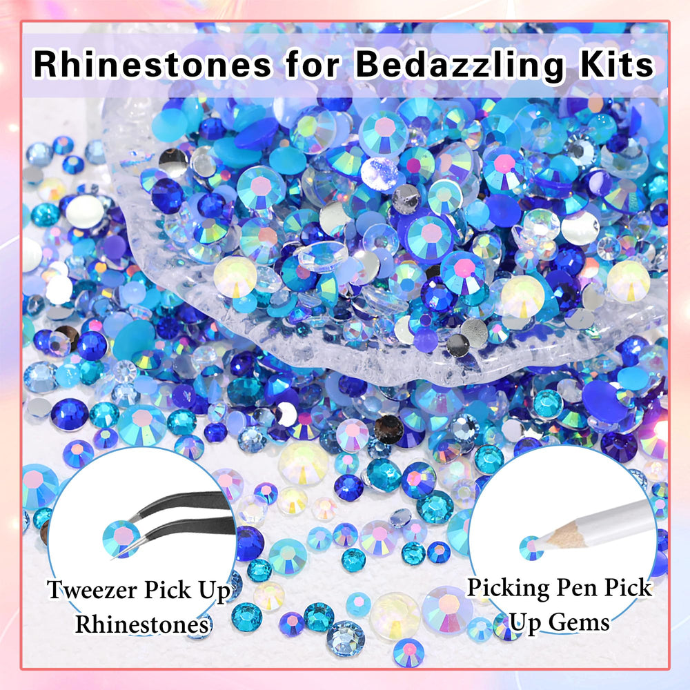 RODAKY blue rhinestones design for nail art with versatile sizes