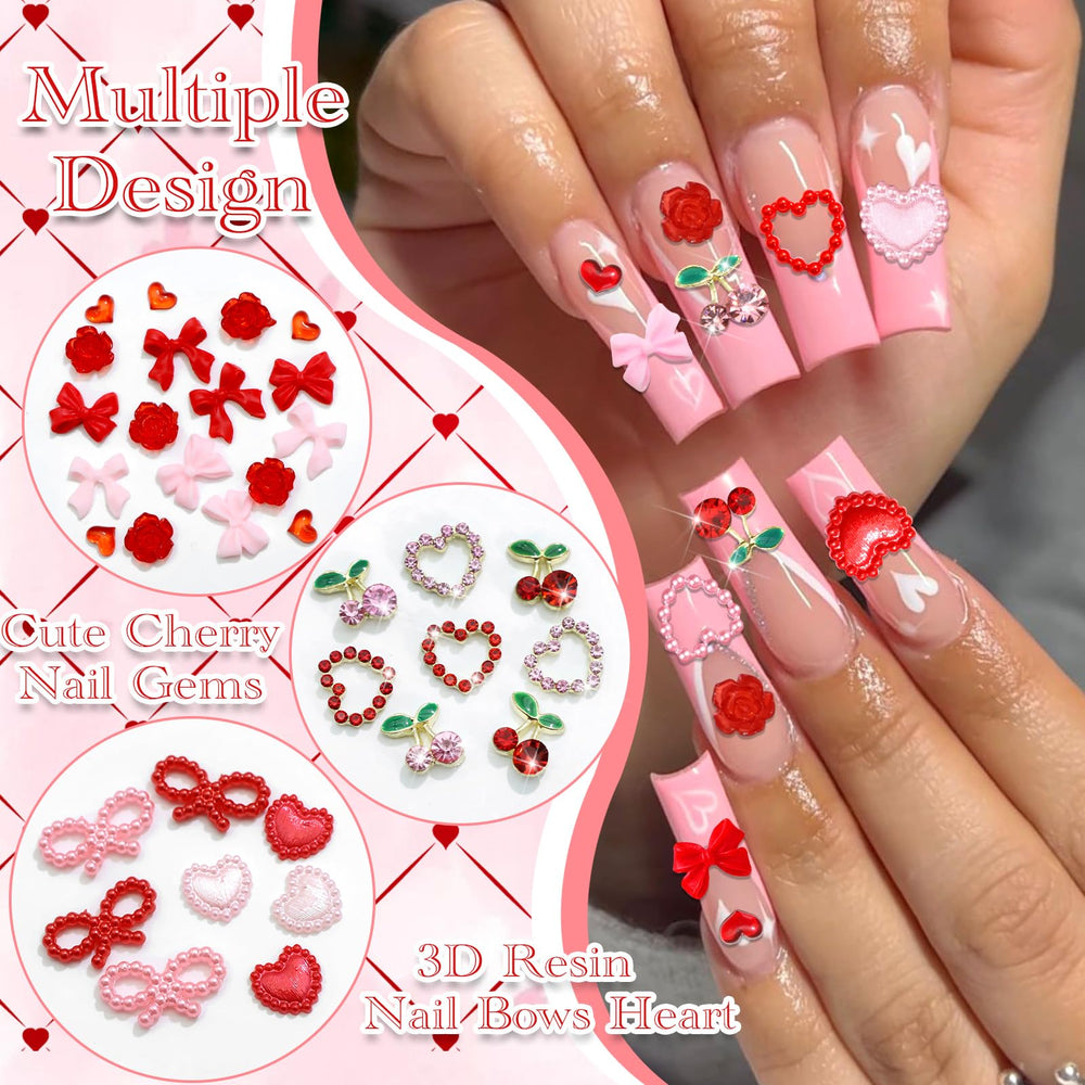 RODAKY Rose Flower Nail Charms provide delicate 3D accents for nails.