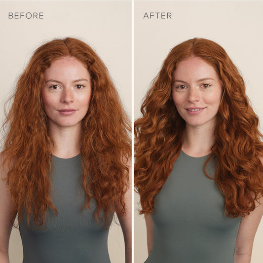 RODAN + FIELDS Defrizz Oil Treatment being dispensed for pre-shampoo care