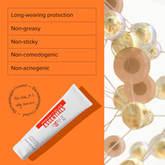 RODAN + FIELDS Essentials sunscreen texture shown for lightweight absorption on skin.