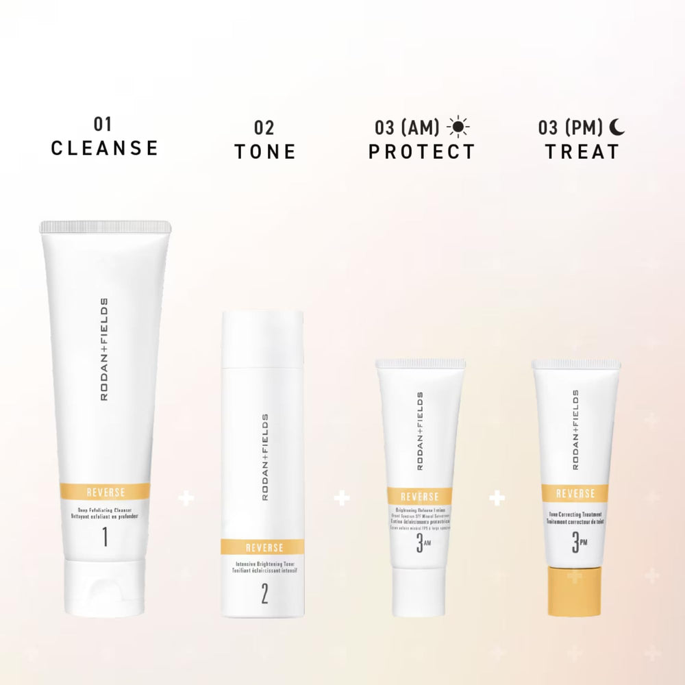 Rodan + Fields Reverse cleanser foaming action in a sink setting.