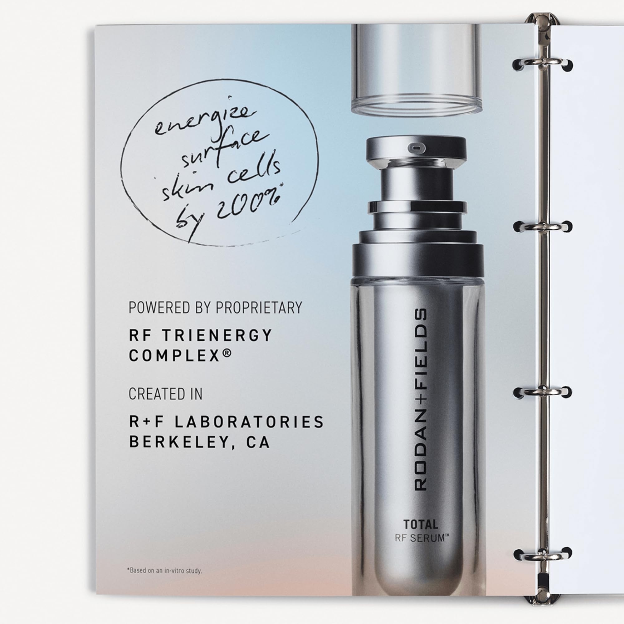 Rodan + Fields Total RF Serum application on hand for a simple morning ritual.
