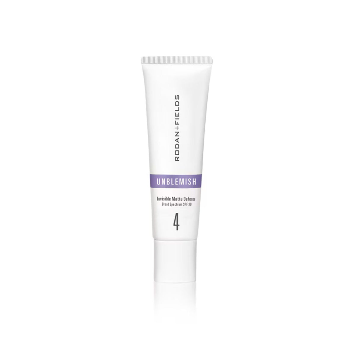 Rodan + Fields UNBLEMISH Invisible Matte Defense bottle front showing oil-free sunscreen