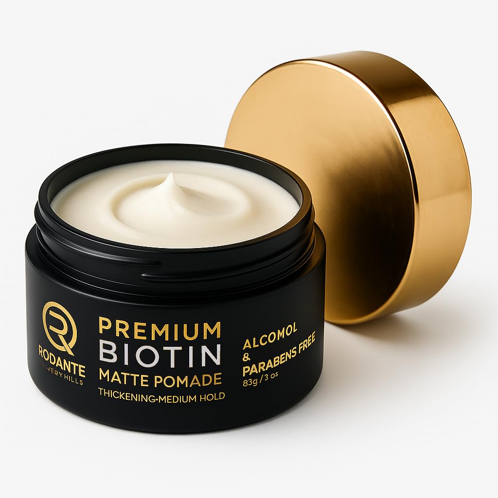 Rodante Beverly Hills Biotin Matte Cream Texture Paste matte finish on model hair.