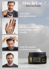 Rodante Beverly Hills Biotin Matte Cream Texture Paste hands styling hair with subtle hold.