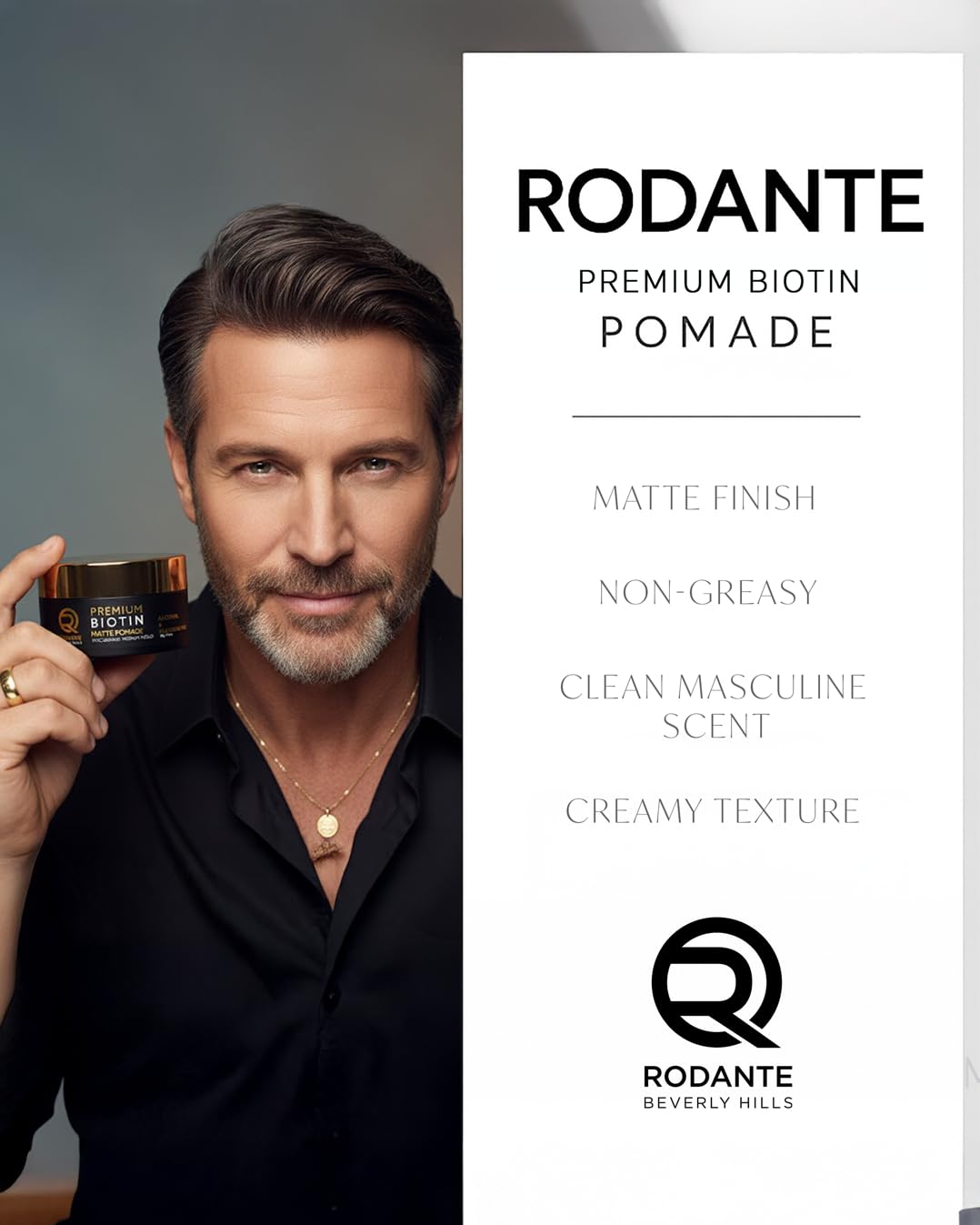 Rodante Beverly Hills Biotin Matte Cream Texture Paste texture swatch showing creamy consistency.
