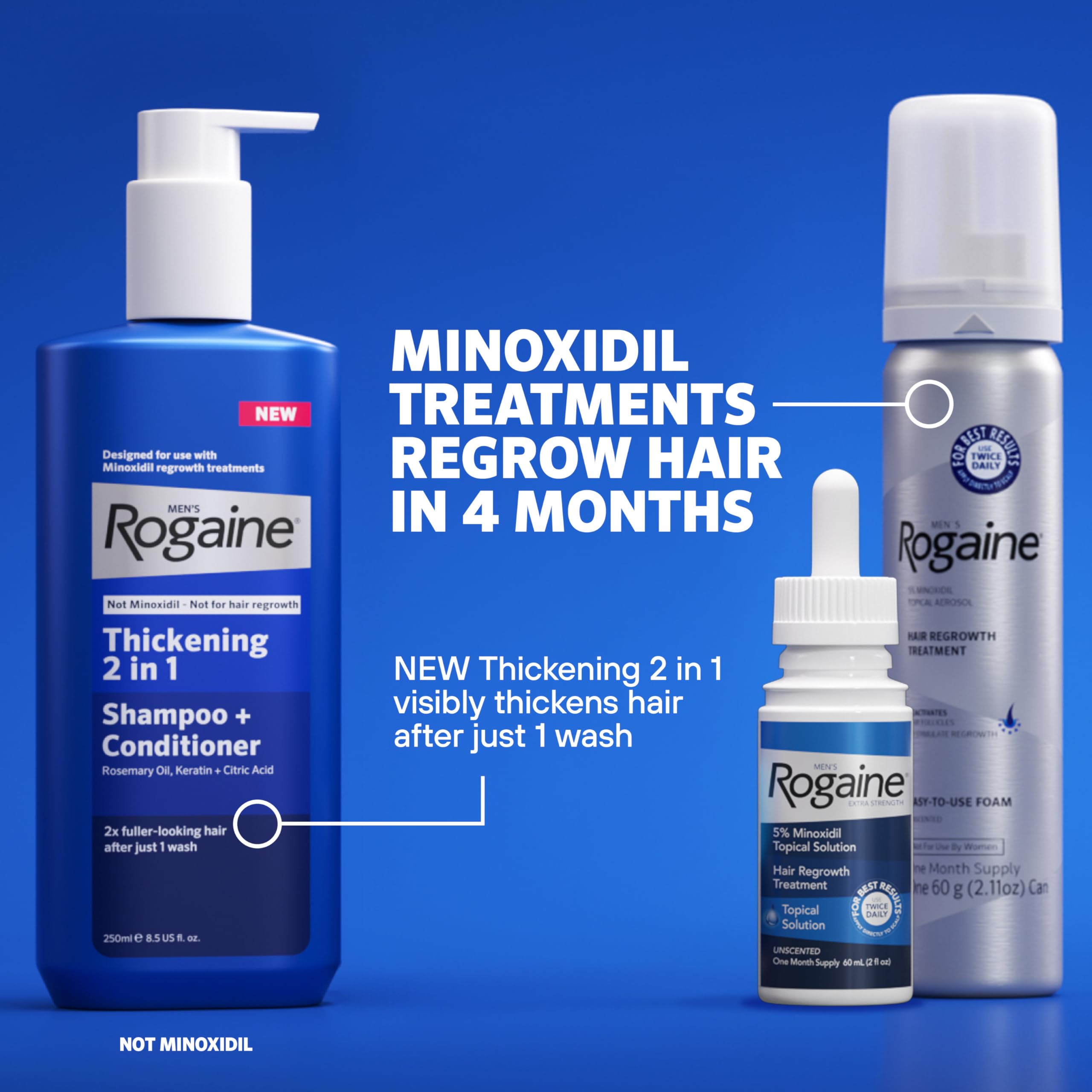 Rogaine clear solution being massaged into the scalp.